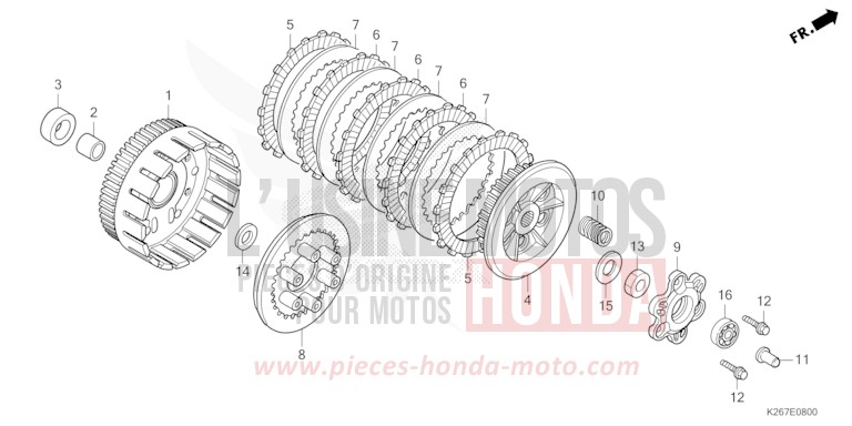 EMBRAYAGE de MSX GROM A FORCE SILVER METALLIC (NH411) 2021